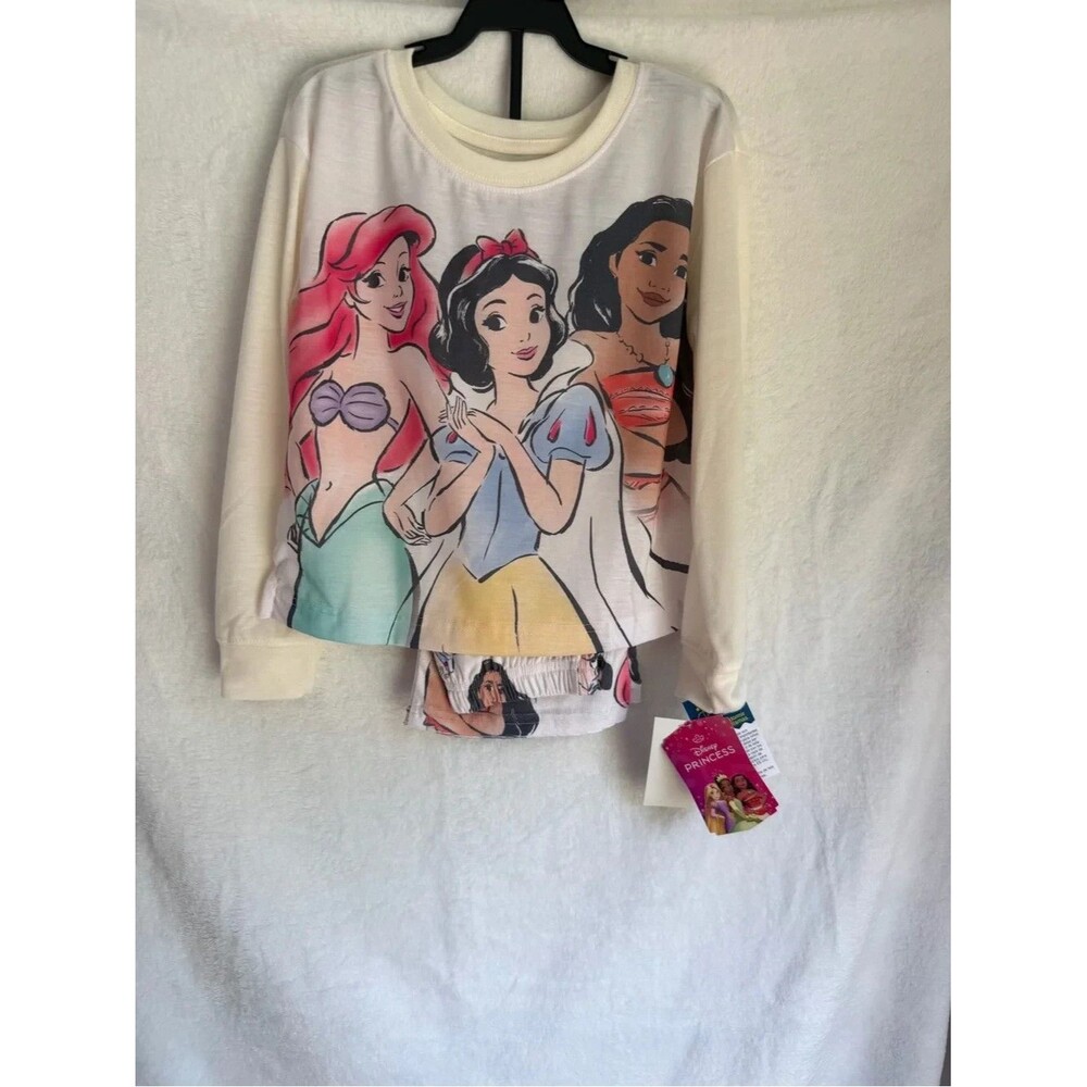 Disney Princess Cream Pajama Top with Pastel Prints